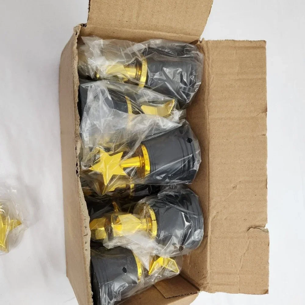 Star Trophies Black Gold Plastic awards Set Of 12